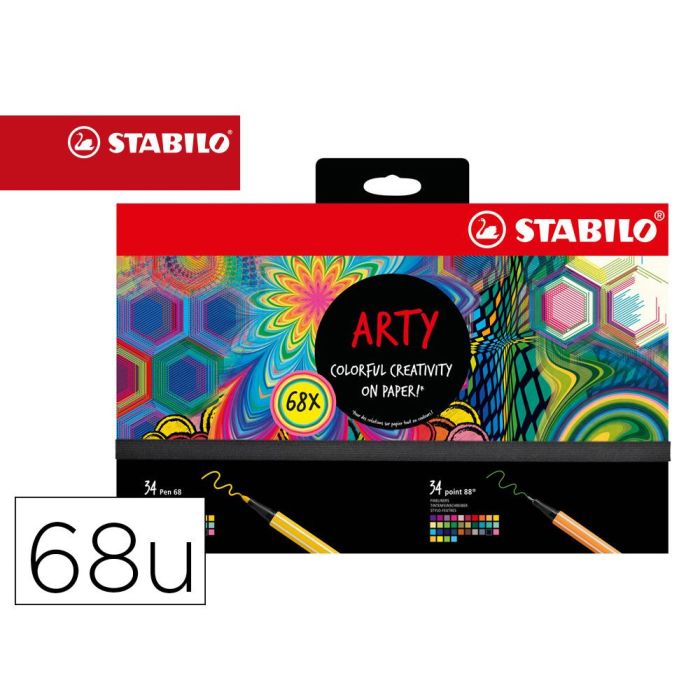 Stabilo Rotuladores Arty Hero Set Creativo C-Surtidos Estuche 68 Ud