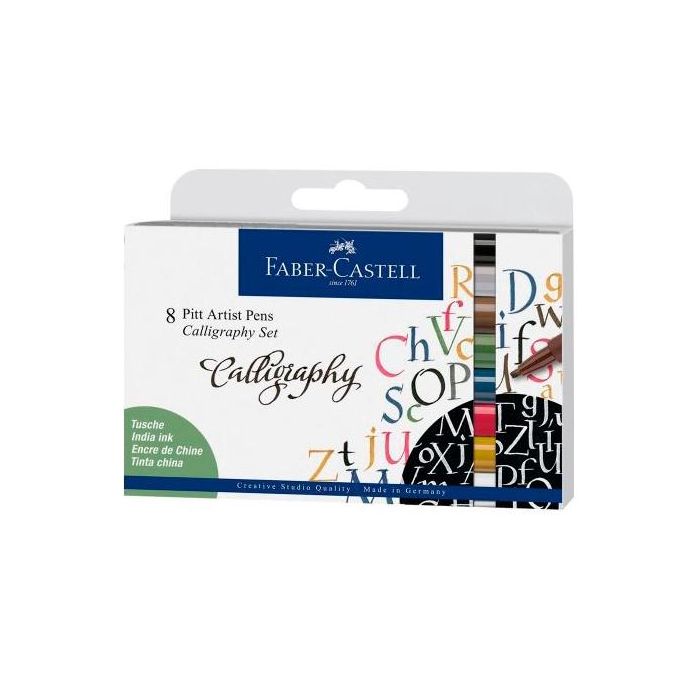 Faber Castell Rotuladores pitt artist pen calligraphy estuche de 8 c/surtidos Faber Castell Rotuladores pitt artist pen calligraphy estuche de 8 c/surtidos