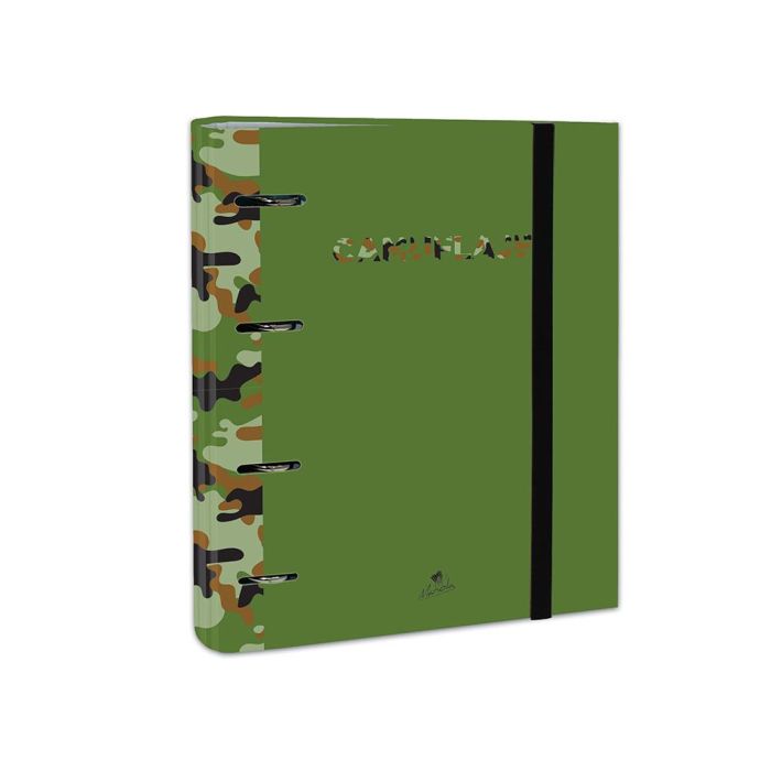 Carpeta De 4 Anillas De 40 mm Mixtas Carton Forrado Folio Colores Surtidos Camuflaje 6 Diseños 12 unidades 2