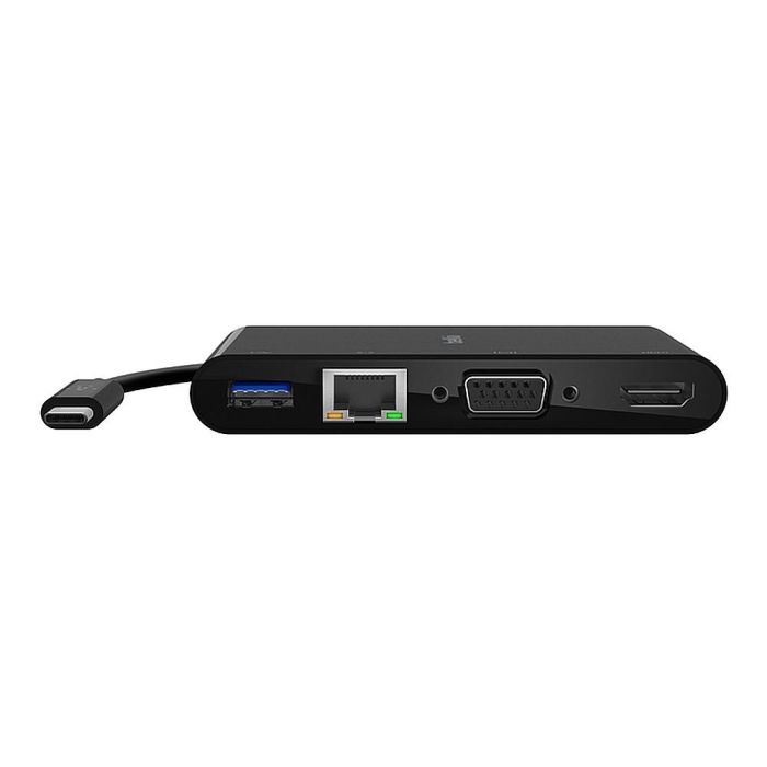 Adaptador Belkin Avc005Btbk Multimedia Usb-C Puertos Usb-A 3.0 Ethernet Vga Y Hdmi 4K Color Negro