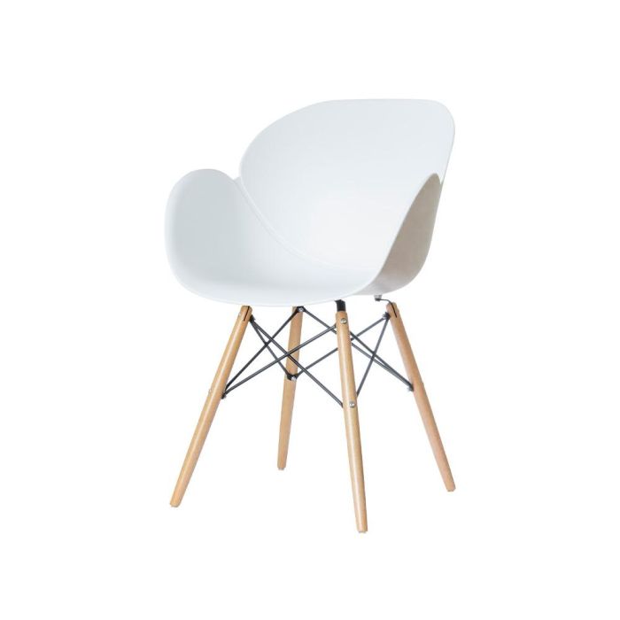 Silla Paperflow Kiwood Pie Haya Asiento Blanco Lote De 2 Unidades