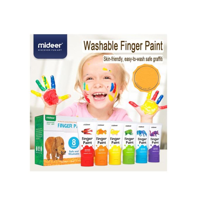 Juego Mideer Pinturas Para Dedos 6 Colores