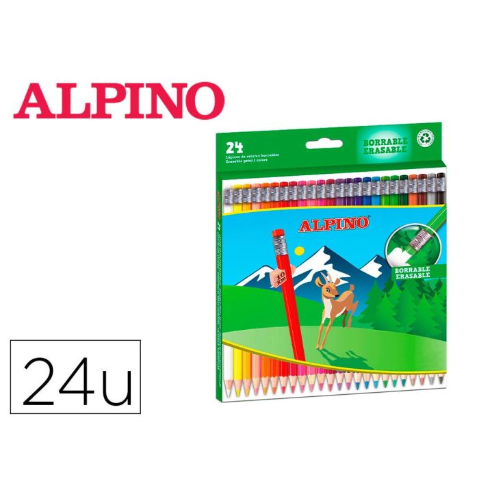 Lápices de colores Alpino AL013658 Multicolor Borrable 24 Piezas