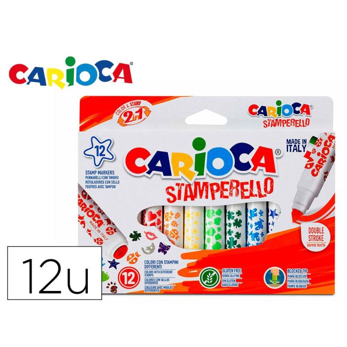 Rotulador Carioca Stamperello Caja 12 Unidades Colores Surtidos