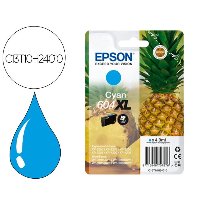 Epson Tinta Cian Xp-2200, Wf-2910Dwf - 604XL