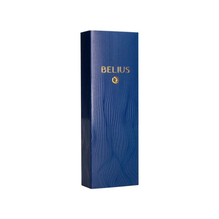 Pluma Belius Neptuno Aluminio Textura Wavy Color Azul Marino Tinta Azul Caja De Diseño 1