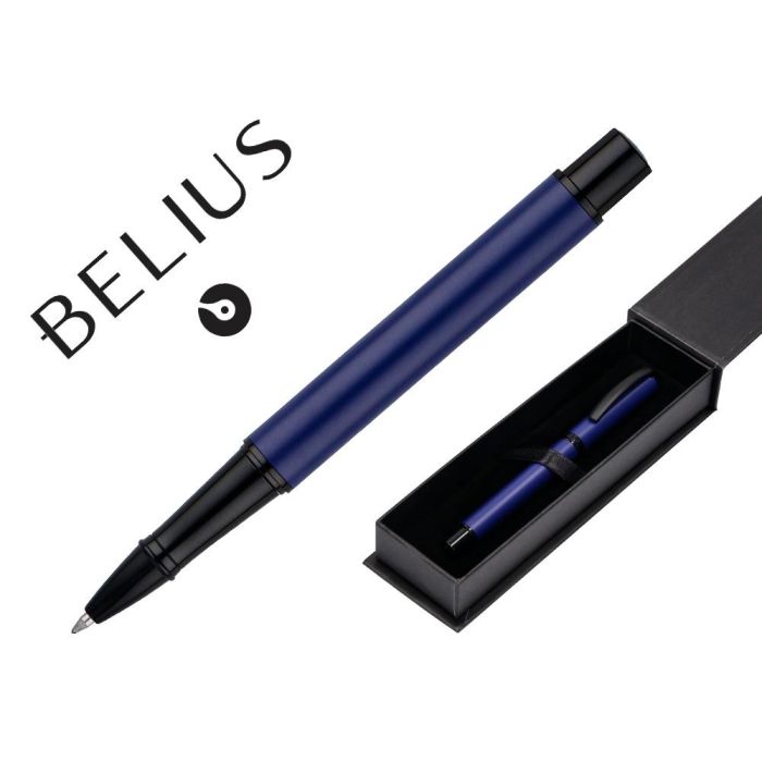 Roller Belius Turbo Aluminio Color Azul Y Negro Tinta Azul Caja De Diseño