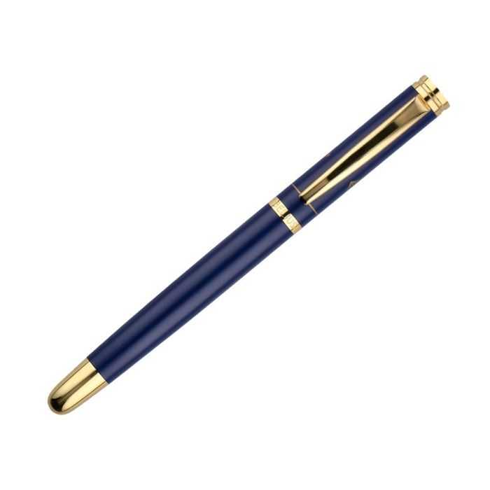 Pluma Y Estuche Belius Soiree Color Art Deco Azul Marino Y Dorado Tinta Azul Caja De Diseño 7