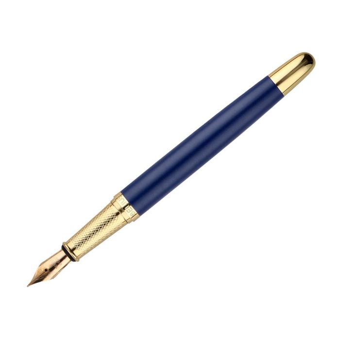 Pluma Y Estuche Belius Soiree Color Art Deco Azul Marino Y Dorado Tinta Azul Caja De Diseño 8