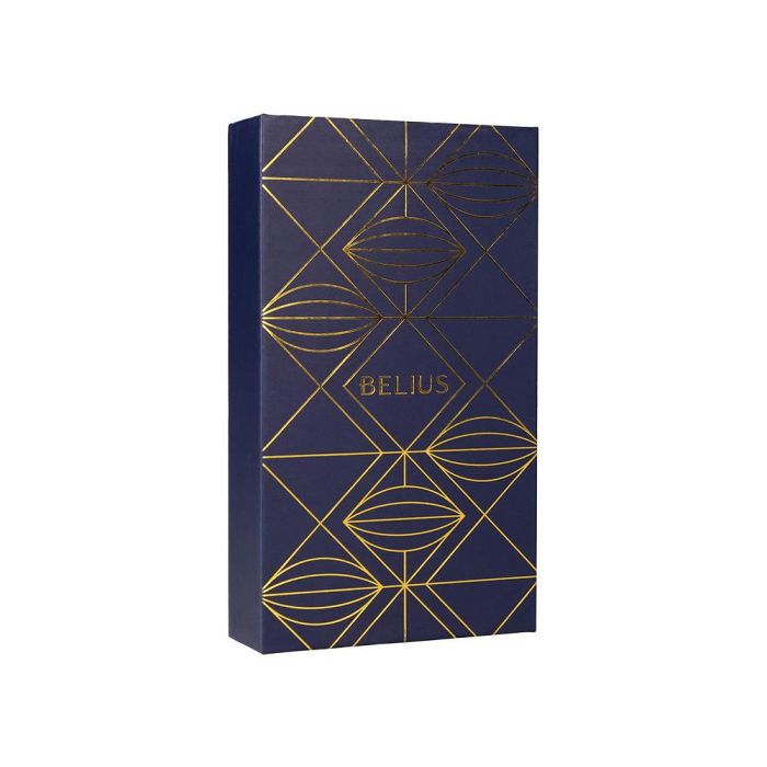 Pluma Y Estuche Belius Soiree Color Art Deco Azul Marino Y Dorado Tinta Azul Caja De Diseño 2