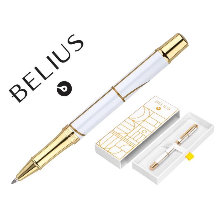 Roller Belius Carte Blanche Color Blanco Y Dorado Tinta Negra Caja De Diseño