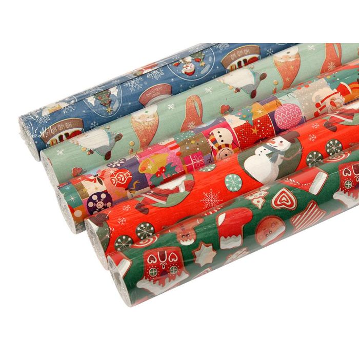 Papel De Regalo Liderpapel Navidad Rollo Ancho 70 cm Longitud 2 Mt Gramaje 60 gr Diseños Surtidos 50 unidades 4