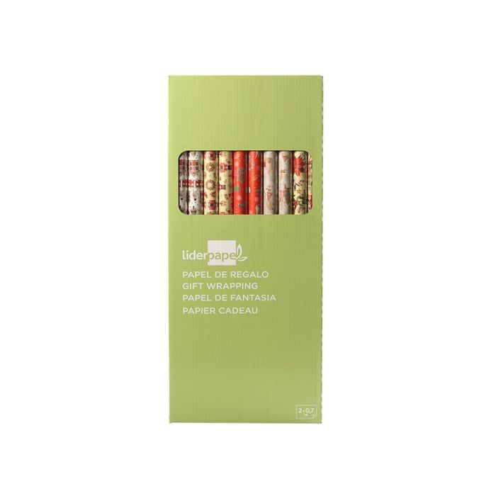 Papel De Regalo Liderpapel Navidad Rollo Ancho 70 cm Longitud 2 Mt Gramaje 60 gr Diseños Surtidos 50 unidades 1 Papel De Regalo Liderpapel Navidad Rollo Ancho 70 cm Longitud 2 Mt Gramaje 60 gr Diseños Surtidos 50 unidades 1