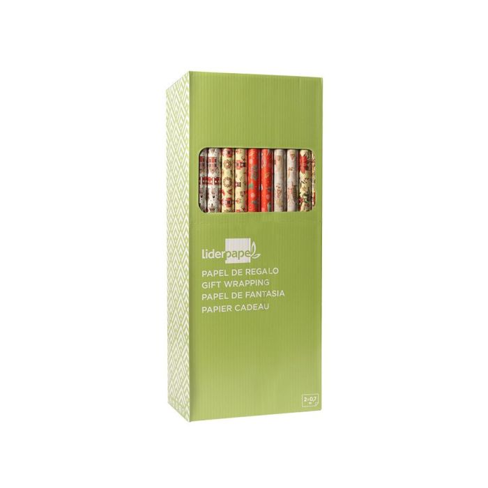 Papel De Regalo Liderpapel Navidad Rollo Ancho 70 cm Longitud 2 Mt Gramaje 60 gr Diseños Surtidos 50 unidades 3 Papel De Regalo Liderpapel Navidad Rollo Ancho 70 cm Longitud 2 Mt Gramaje 60 gr Diseños Surtidos 50 unidades 3
