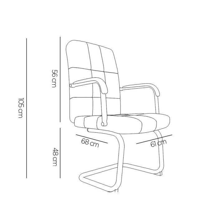 Silla Q-Connect Escritorio Pia Ve Simil Piel Base Metalica Alt Max 1050 Anc 610 Prof 680 Color Blanco 1