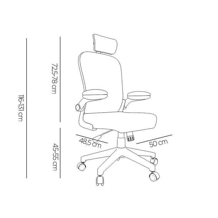 Silla Q-Connect Ergonomica Pal Ermo Malla Base Nylon Alt Max 1300 Anc 610 Prof 600 Ruedas Premium Color Blanco Negro 1