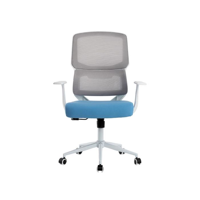 Silla Q-Connect Oficina Lucca Malla Base Metalica Alt Max 1090 Anc 700 Prof 650 Ruedas Premium Color Blanco Gris Azul