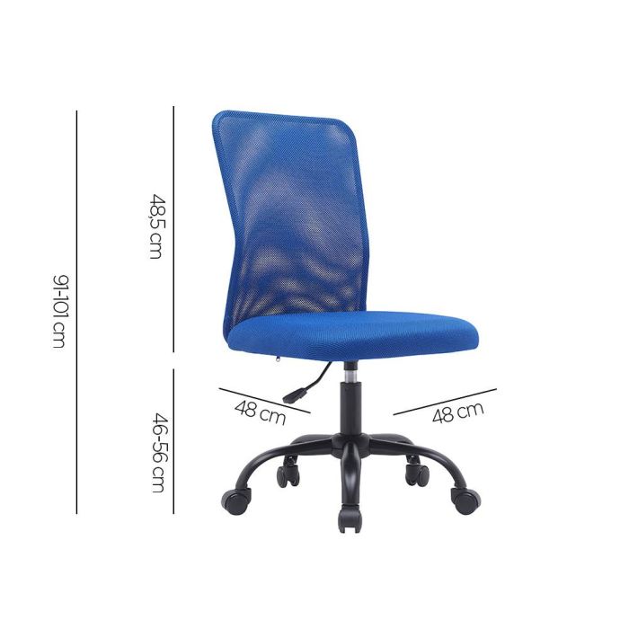 Silla Q-Connect Oficina Parma Malla Sin Reposabrazos Alt Max 990 Anc 480 Prof 590 Color Azul 1