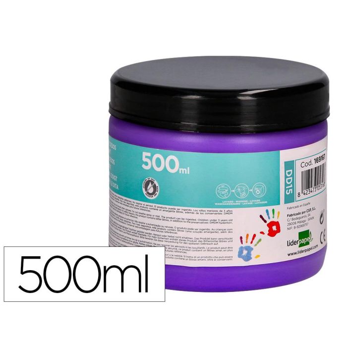 Pintura Dedos Liderpapel Violeta Tarrina De 500 Cc