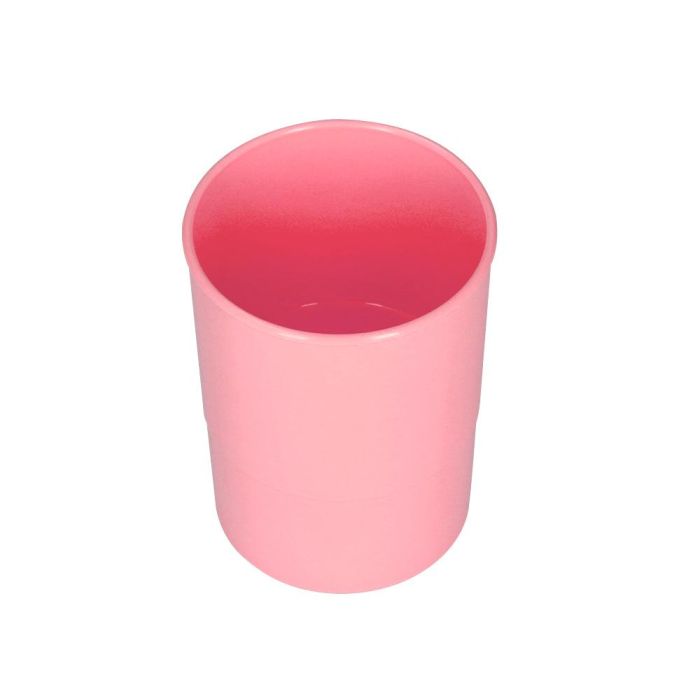 Cubilete Portalapices Q-Connect Rosa Pastel Opaco Plastico Diametro 75 mm Alto 100 mm 3