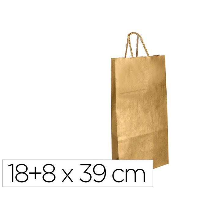 Bolsa Para Regalo Basika Para Botella Oro 18+8x39 cm 25 unidades