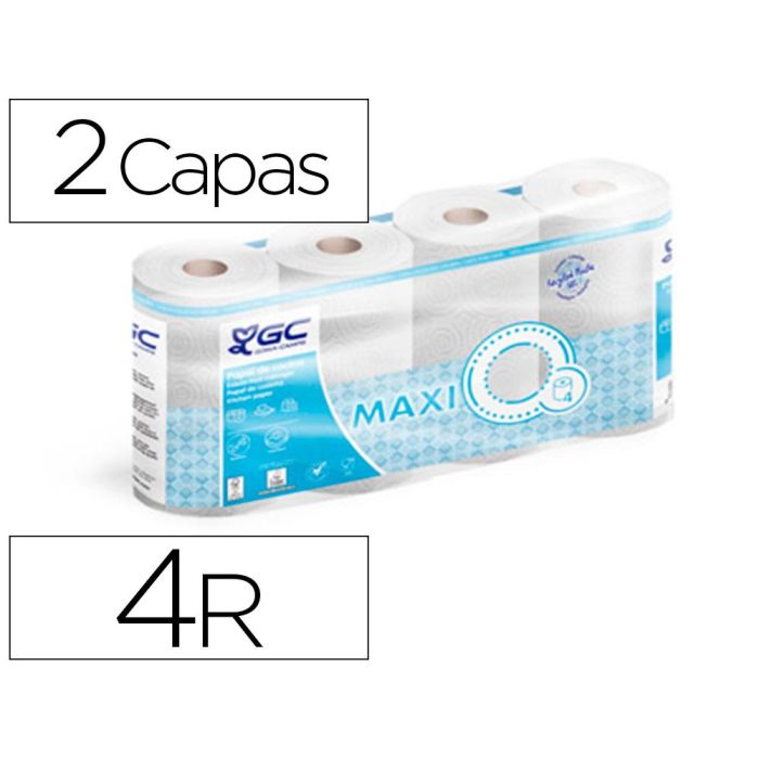 Papel De Cocina Goma Camps 2 Capas 90 Servicios 224 mm X 21,6 M 21,5 gr-M2 Paquete De 4 Rollos