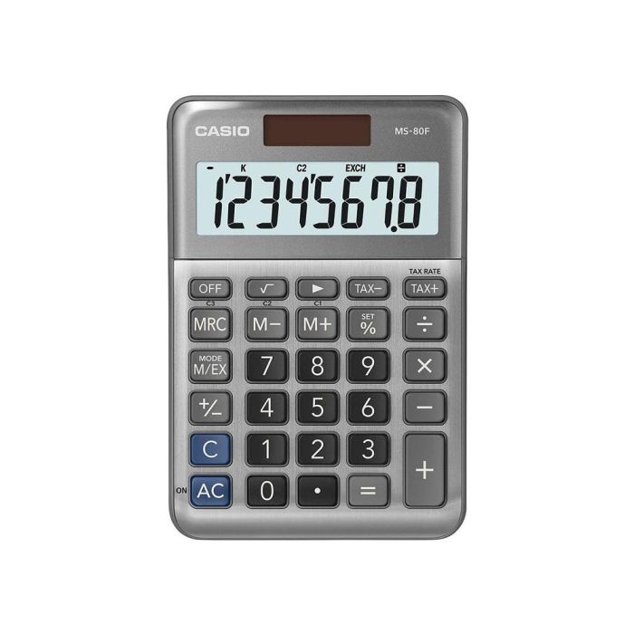 Calculadora Casio Ms-80F Sobremesa 8 Digitos Tax +-- Color Plata 1