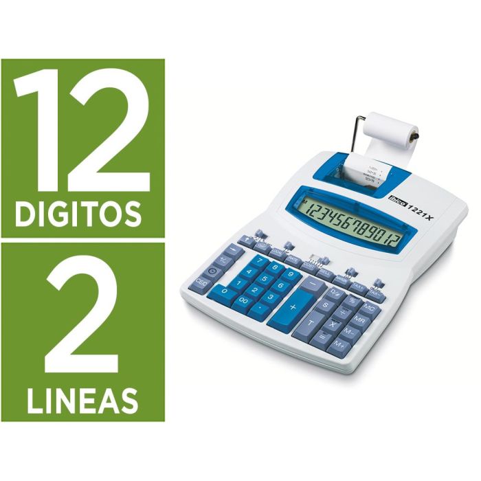 Calculadora Ibico 1221X Impresora Pantalla Lcd Angulada Papel 57 mm 12 Digitos Impresion Bicolor