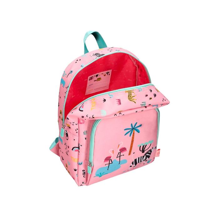 Cartera Escolar Liderpapel Moc Hila Infantil Safari Diseño Cebra Rosa 330x100X250 mm 1