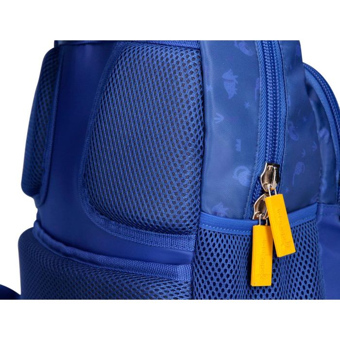 Cartera Escolar Liderpapel Moc Hila Multibolsillo Infantil Dino Azul 350x110X270 mm 3