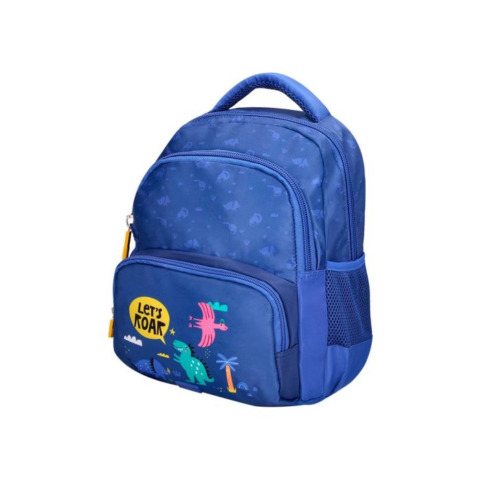 Cartera Escolar Liderpapel Moc Hila Multibolsillo Infantil Dino Azul 350x110X270 mm 1