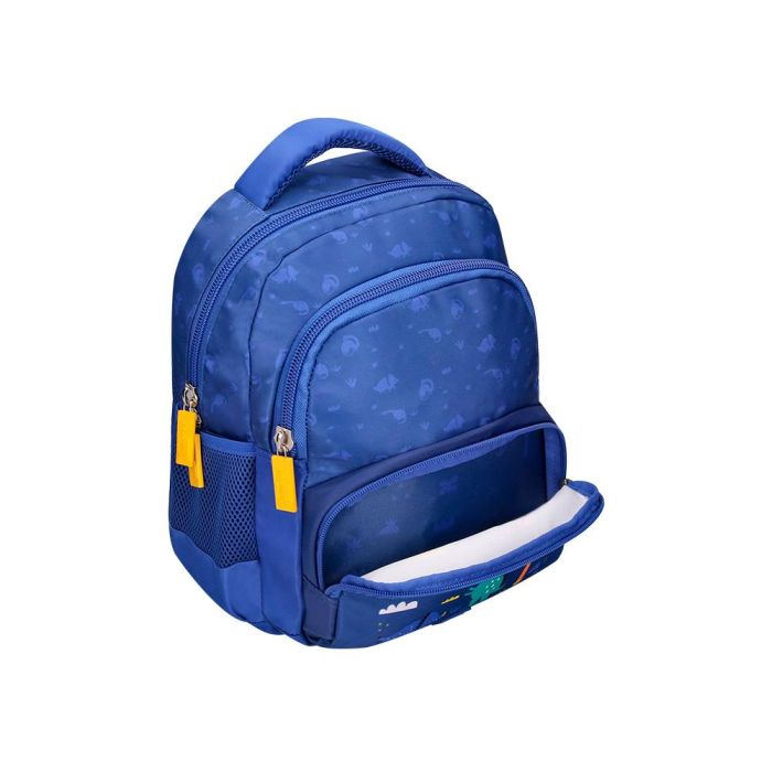 Cartera Escolar Liderpapel Moc Hila Multibolsillo Infantil Dino Azul 350x110X270 mm 3