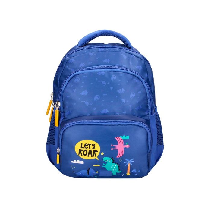 Cartera Escolar Liderpapel Moc Hila Multibolsillo Infantil Dino Azul 350x110x270 mm