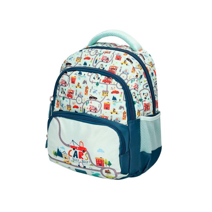 Cartera Escolar Liderpapel Moc Hila Multibolsillo Infantil Cars Azul 350x110X270 mm 1