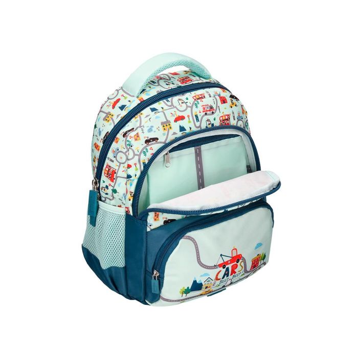 Cartera Escolar Liderpapel Moc Hila Multibolsillo Infantil Cars Azul 350x110X270 mm 4