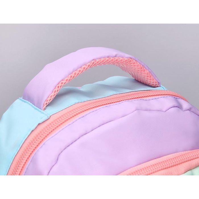 Cartera Escolar Liderpapel Moc Hila Multibolsillo Infantil Azul Rosa Morado 350x110X270 mm 1