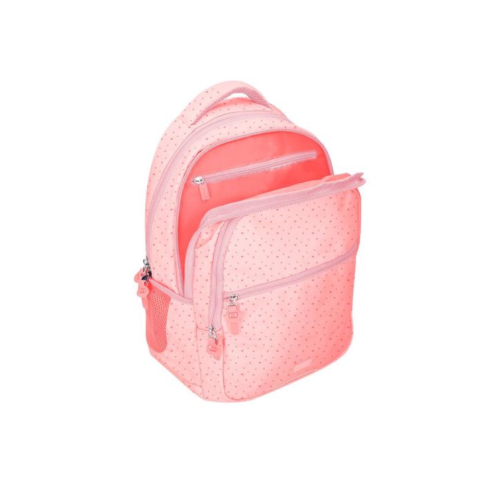 Cartera Escolar Liderpapel Moc Hila Multibolsillo Diseño Rosa 450x145X300 mm 3