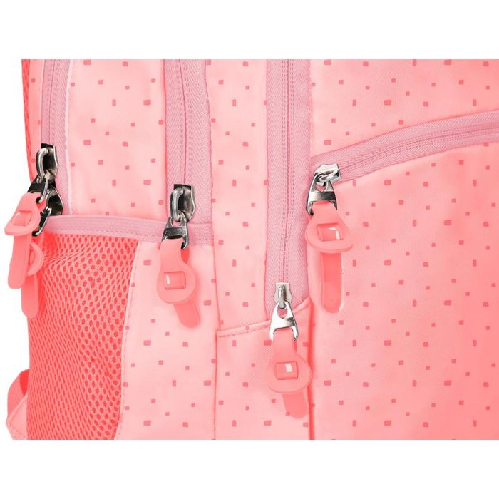 Cartera Escolar Liderpapel Moc Hila Multibolsillo Diseño Rosa 450x145X300 mm 6