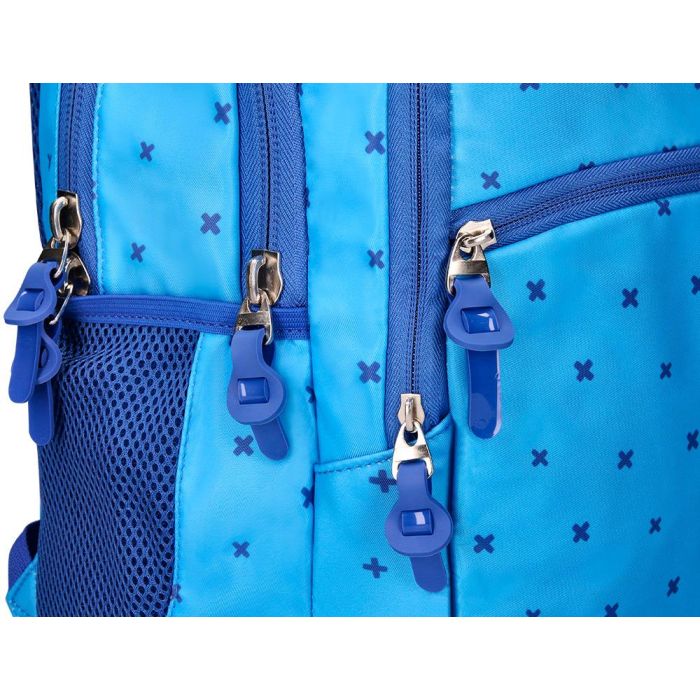 Cartera Escolar Liderpapel Moc Hila Multibolsillo Diseño Azul 450x145X300 mm 6