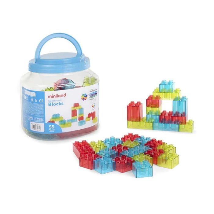 Juego Didactico Miniland Bloques Colores Translucidos 55 Piezas 1