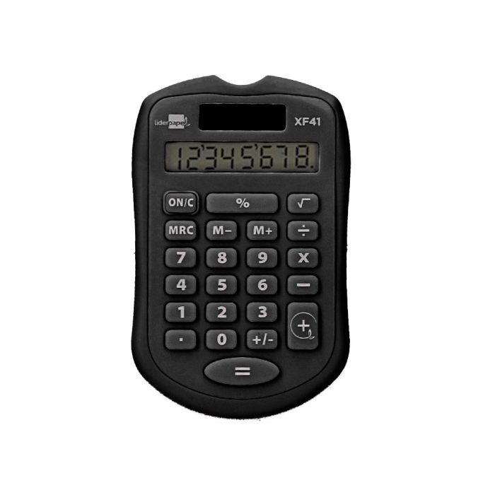Calculadora Liderpapel Bolsillo Xf43 8 Digitos Solar Y Pilas Color Negro 94x59,5x10,5 mm 1