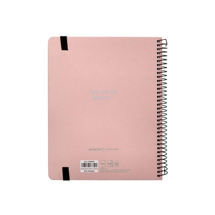 Agenda Escolar Antartik Año 24 - 25 Curso Coleccion Minimal Pink Día Página A5 2