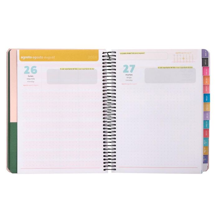 Agenda Escolar Antartik Año 24 - 25 Curso Coleccion Minimal Pink Día Página A5 4