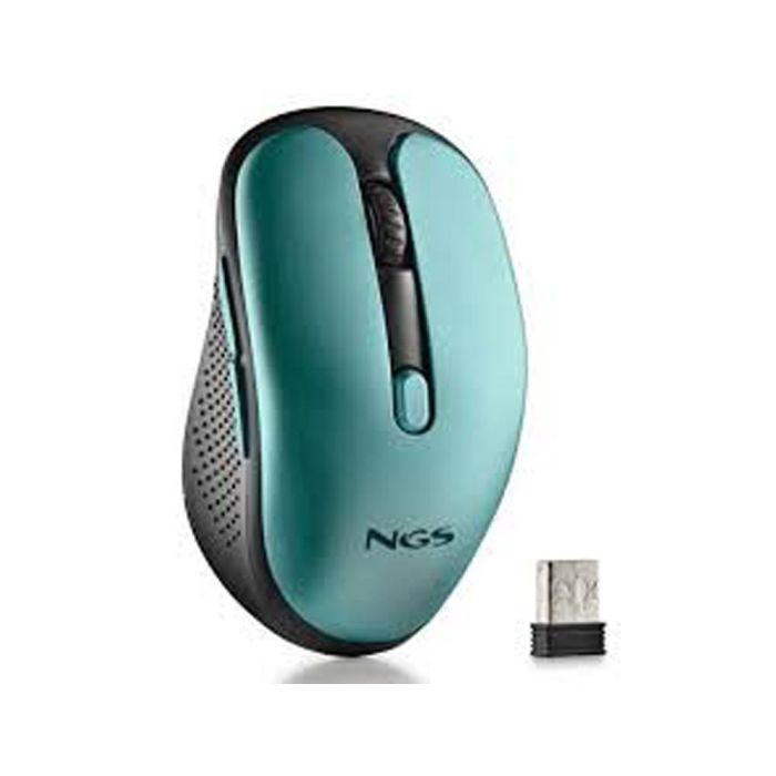 Raton Ngs Evo Rust Optico 800-1200-1600 Dpi Inalambrico 5 Botones Teclas Silenciosas Receptor Usb 2,4 grhz Verde 1