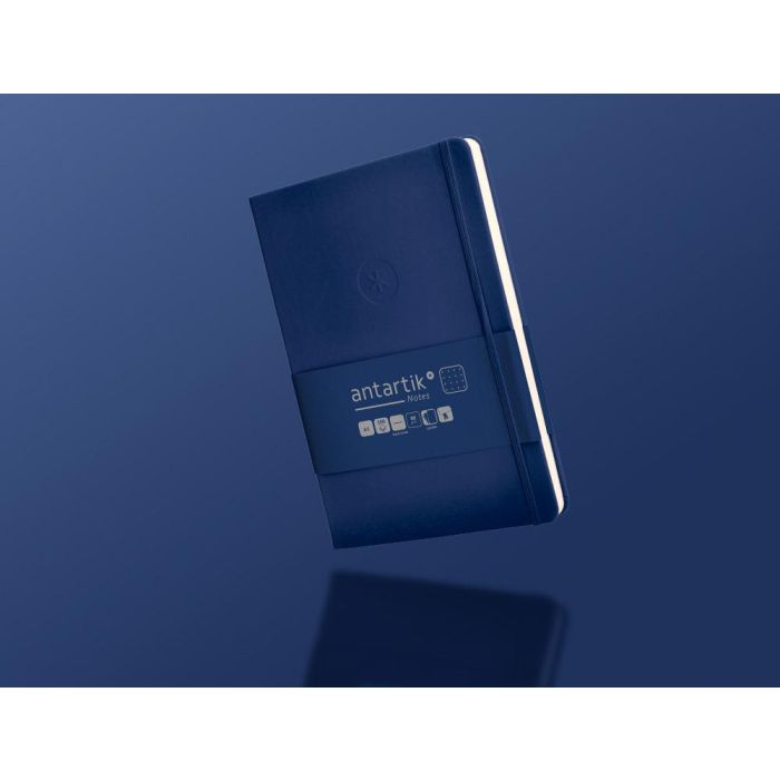 Cuaderno Con Gomilla Antartik Notes Tapa Dura A5 Hojas Puntos Azul Marino 100 Hojas 80 gr Fsc 9