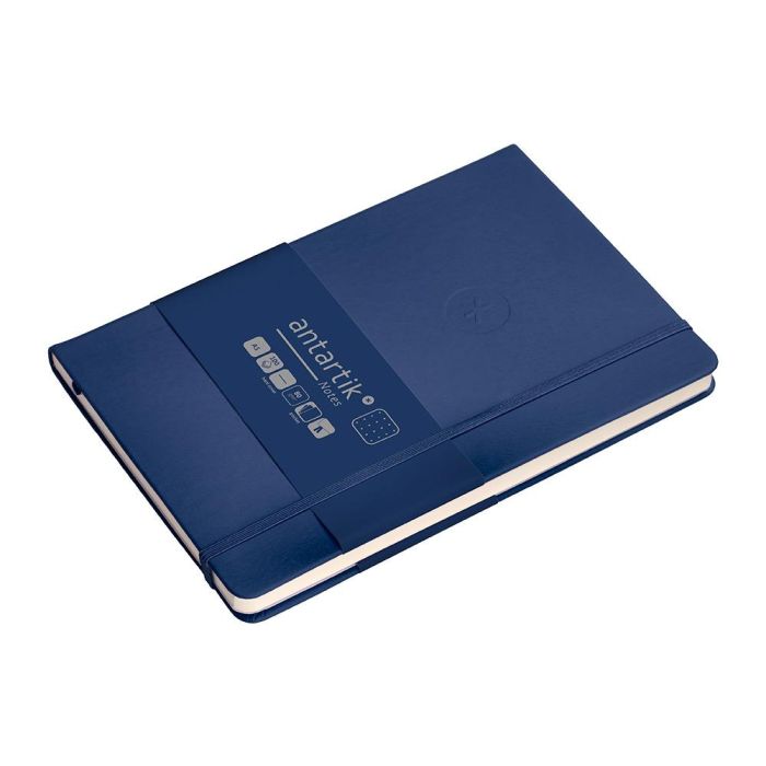 Cuaderno Con Gomilla Antartik Notes Tapa Dura A5 Hojas Puntos Azul Marino 100 Hojas 80 gr Fsc 5