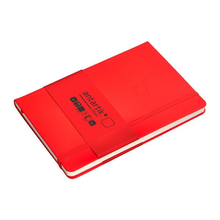 Cuaderno Con Gomilla Antartik Notes Tapa Dura A5 Hojas Lisas Rojo 100 Hojas 80 gr Fsc 5