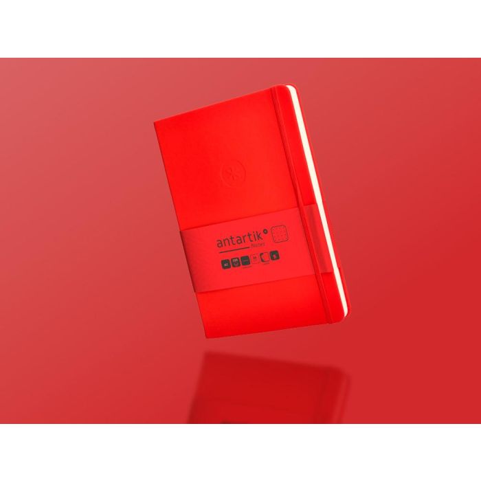 Cuaderno Con Gomilla Antartik Notes Tapa Dura A5 Hojas Puntos Rojo 100 Hojas 80 gr Fsc 9