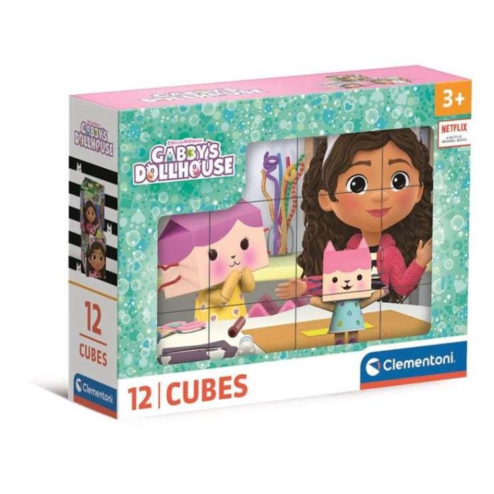 Puzzle infantil rompecabezas 12 cubos la casa de gabby