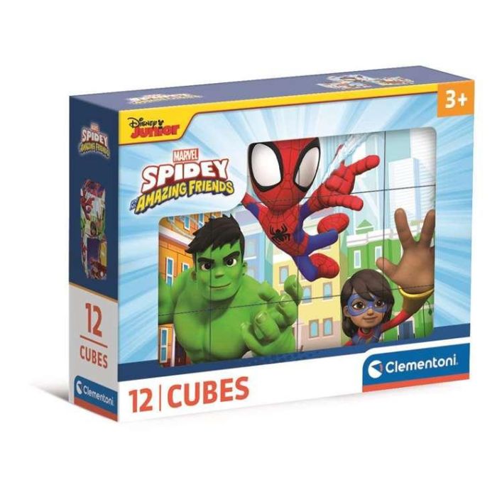 Puzzle infantil rompecabezas 12 cubos spidey and his amazing friends